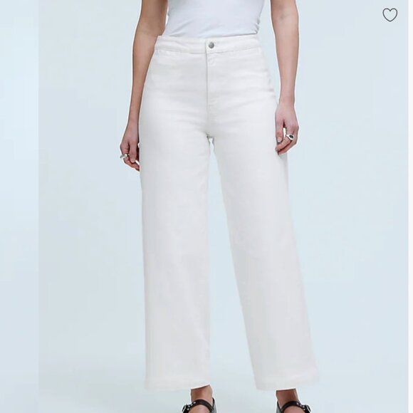 🏷️NWT:  The Curvy Emmett Wide-Leg Crop Pant: Welt Pocket Edition-White Size - Picture 2 of 9